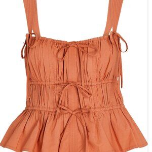 Ulla Johnson Lulu Ruched Poplin Tank Top